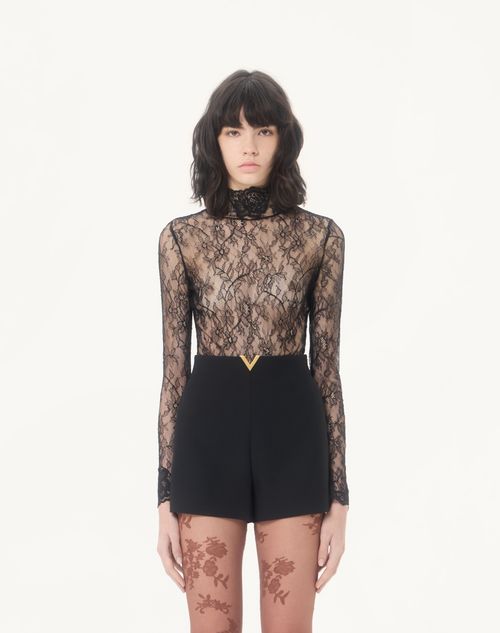 Valentino - Floral Lace Body - Black - Woman - Lingerie