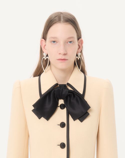 Valentino - Wool Crepe Jacket - Birch/black - Woman - Jackets And Blazers