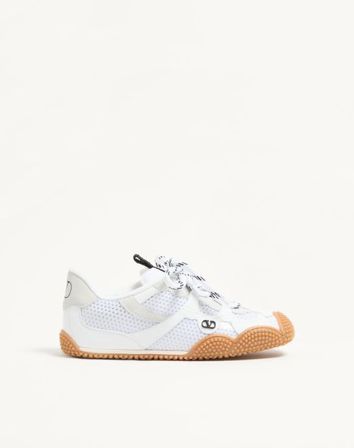 Valentino Garavani - Amphibia Sneaker In Rubberised Calfskin And Split Leather - White - Woman - Trainers