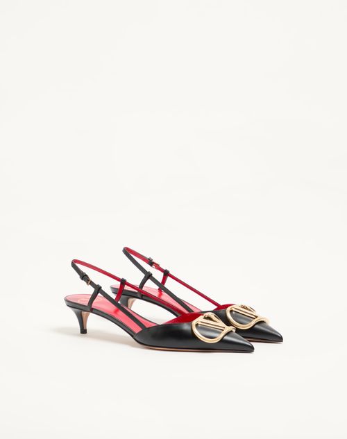 Valentino Garavani - Slingback-pumps Vlogo Signature Aus Kalbsleder Mit 40 Mm-absatz - Schwarz - Frau - Pumps Und Slingbacks