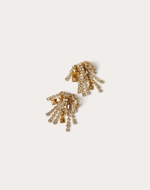 Valentino Garavani Brightrain Crystal Earrings In Gold/crystal Silver