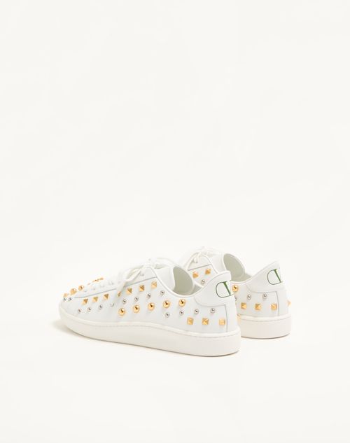 Valentino Garavani - Royco Trainer In Nappa Calfskin With Stud Detail - White/gold/silver - Man - Sneakers