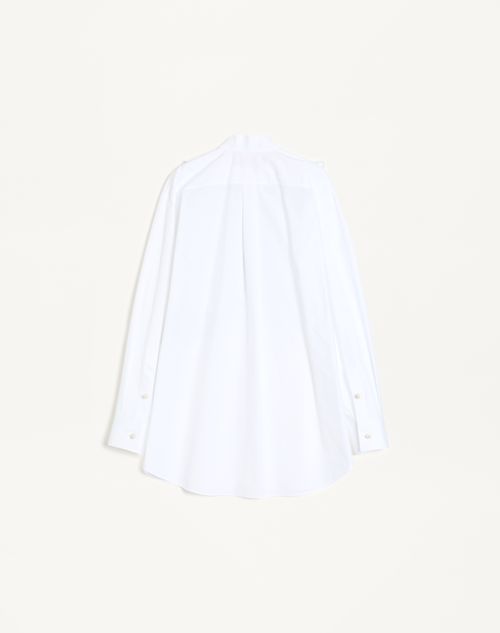 Valentino - Bestickte Bluse Aus Cotton Popeline - Weiss/mehrfarbig - Frau - Blusen & Tops