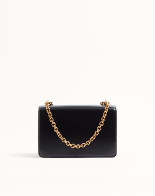 Valentino Garavani - Valentino Garavani Vain Shoulder Bag In Shiny Calfskin - Black - Woman - Shoulder Bags