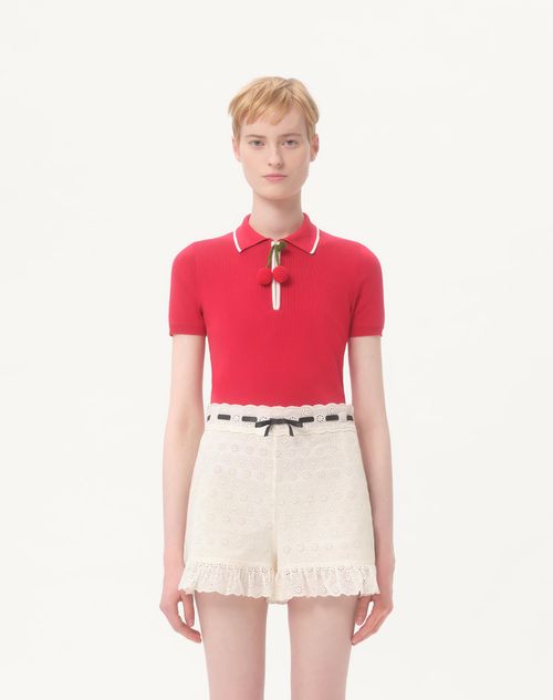 Valentino - Cotton Top With Cherry - Paris - Woman - Knitwear