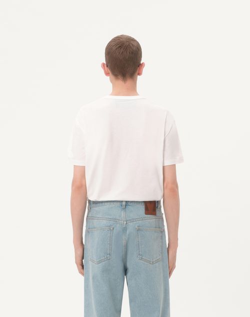 Valentino - Cotton T-shirt With Vg Patch - Ivory - Man - T-shirts And Sweatshirts
