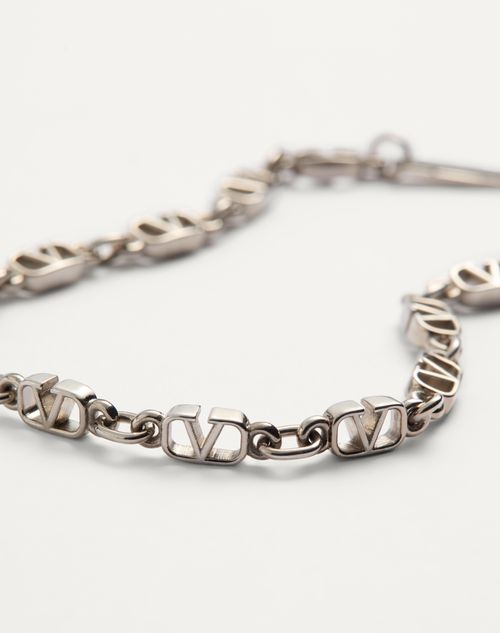 Valentino Garavani - Bracelet Vlogo Signature En Métal - Palladium - Homme - Bijoux Et Montres
