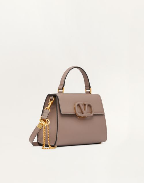 Valentino Garavani - Small Vsling Grainy Calfskin Handbag - Clay/rose Quartz - Woman - Top Handle Bags