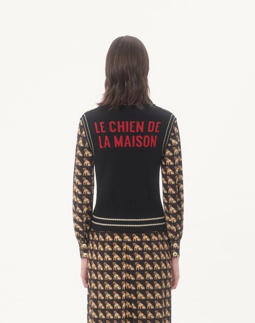Valentino - Petit Charles Jacquard Wool Gilet - Black - Woman - Knitwear