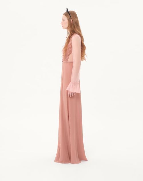 Valentino - Light Georgette Long Dress - Light Pink - Woman - Gowns