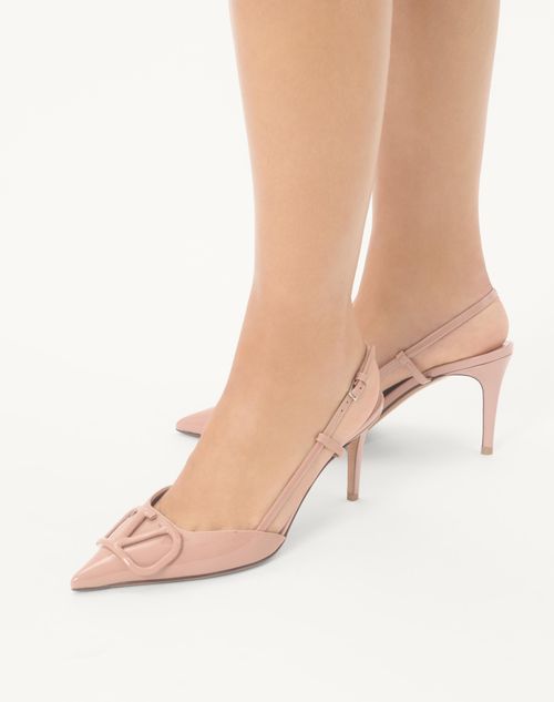 Valentino Garavani - Vlogo Signature Patent Leather Slingback Pump 80mm - Rose Cannelle - Woman - Pumps
