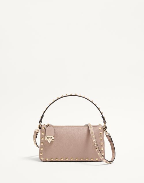 Valentino Garavani Small Rockstud Grainy Calfskin Crossbody Bag Woman Poudre Uni