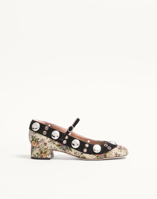 Valentino Garavani - Mary-jane Nellcôte Pumps In Papier Floral Jacquard Fabric 30mm - Multicolor - Woman - Ballerinas