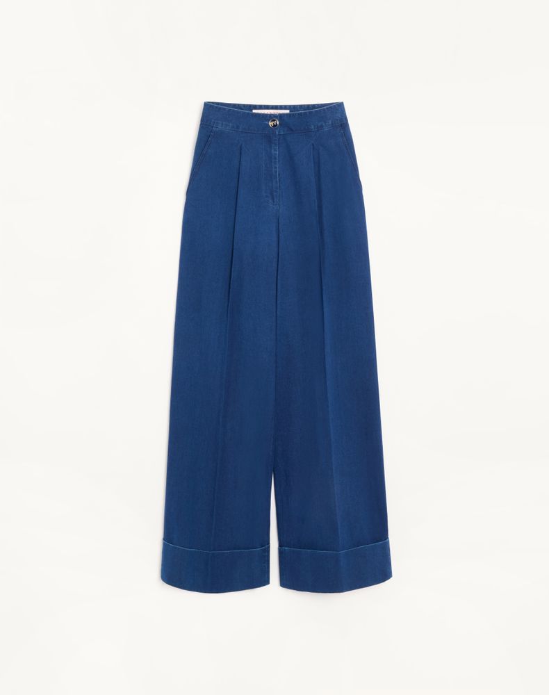 Valentino Women's Blue Denim Trousers Woman 50