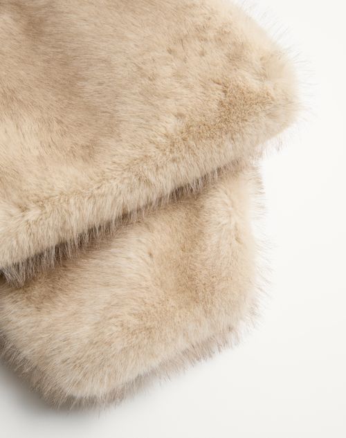Valentino Garavani - Valentino Faux Fur Scarf - Beige Fog/butter - Woman - Soft Accessories