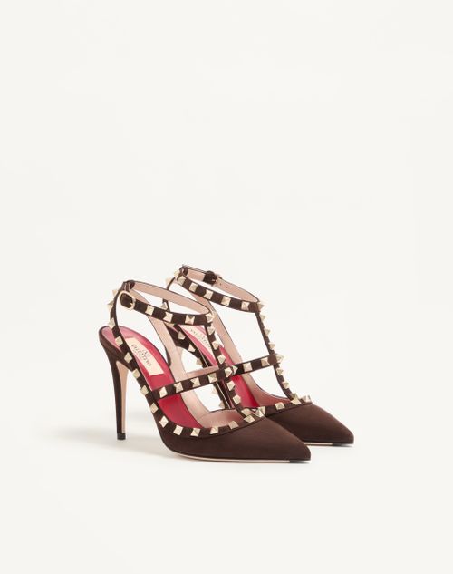 Valentino Garavani - Rockstud Suede Pumps 100mm - Ebony - Woman - Pumps