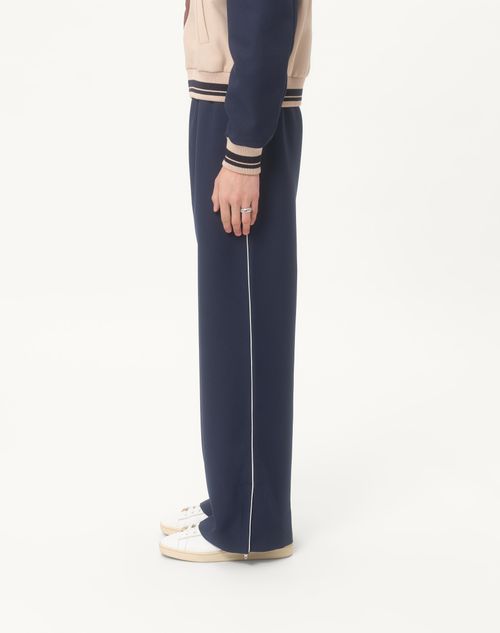 Valentino - Nylon Pants With Vlogo Patch - Blue - Man - Pants And Shorts