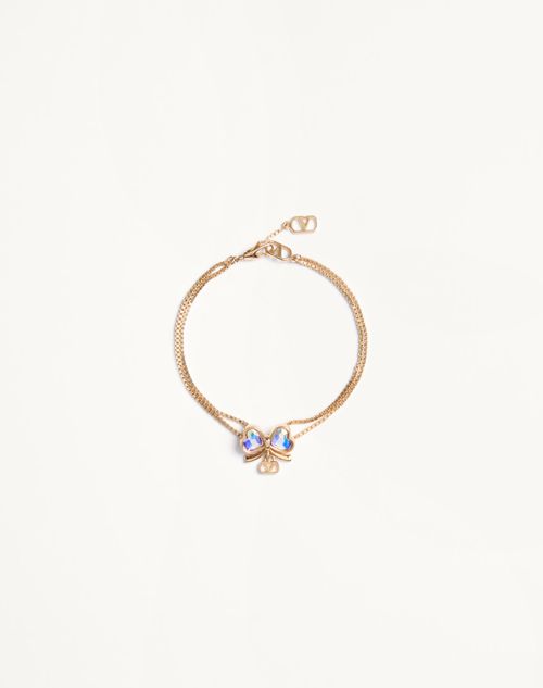 Valentino Garavani - Valentino Vlogo Floc Bracelet In Metal And Crystals - Gold/multicolour - Woman - Jewellery