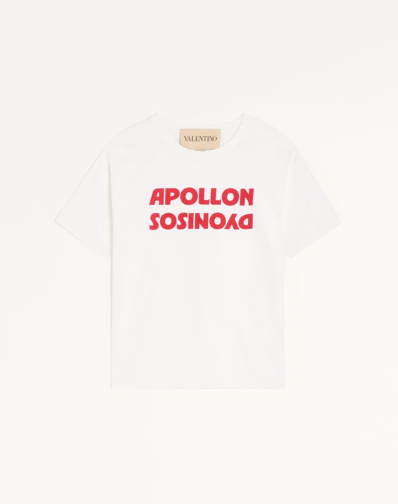 Valentino Men's White/Red Cotton T-Shirt With Apollon/Dyonisos Print Man Xxl