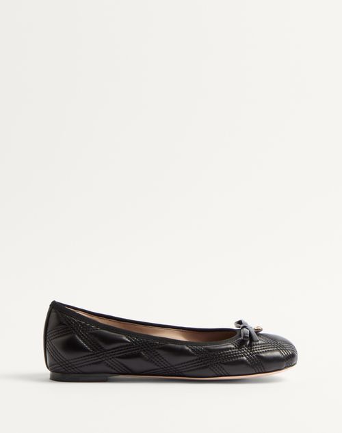 Valentino Garavani Quiltie Ballerina 67 In Quilted Nappa Leather Woman Black 37 In Black