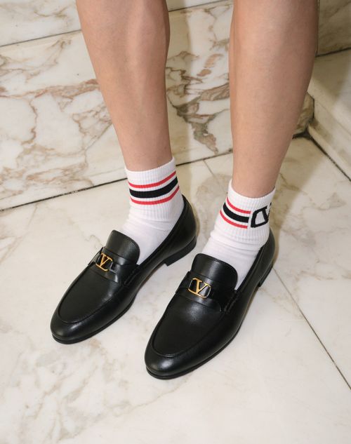 Valentino Garavani - Vlogo Signature Loafer Aus Nappaleder - Schwarz - Mann - Loafers Und Driver