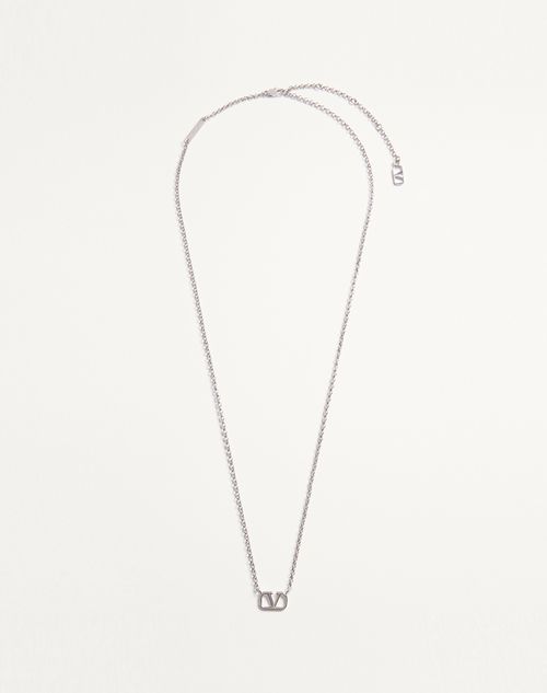 Valentino Garavani Vlogo Signature Metal Necklace Man Transparent Onesize