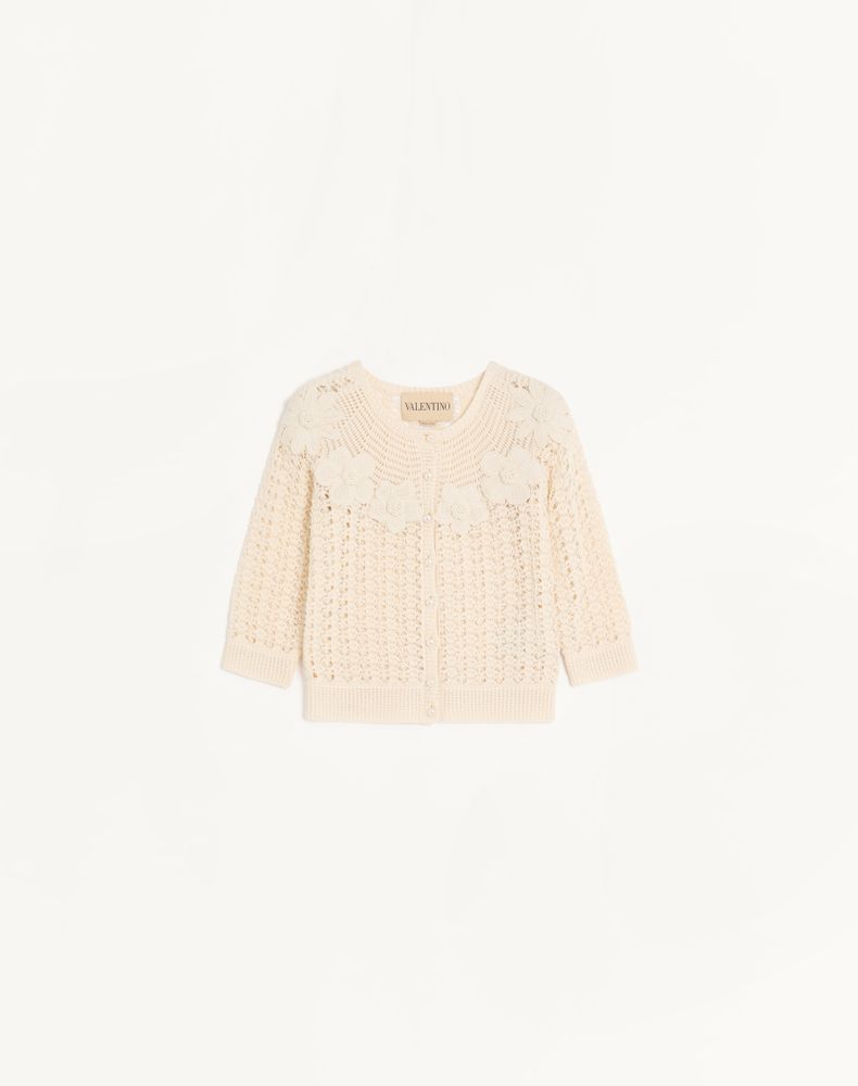 Valentino Women's Birch Embroidered Cardigan Woman Xl