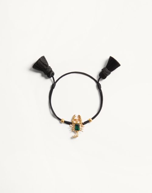 Valentino Garavani - Gardienne Metal, Crystal, And Rope Bracelet With Tassels - Antique Brass/black - Woman - Fashion Jewelry
