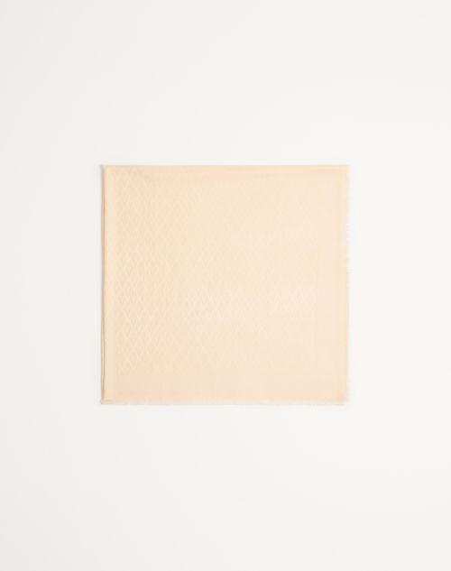 Valentino Garavani - Toute La V Wool And Silk Shawl - Butter - Woman - Soft Accessories