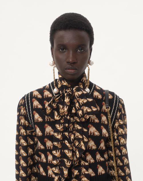 Valentino - Crepe De Chine Shirt With Petit Charles Print - Black/multicolour - Woman - Shirts & Tops