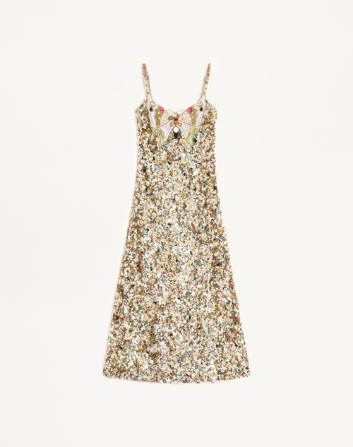 Valentino - Embroidered Tulle Illusione Midi Dress - Multicolour - Woman - Dresses