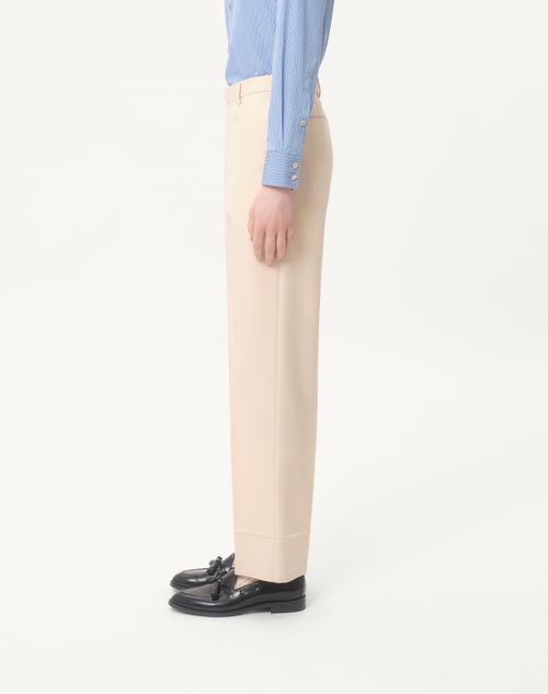 Valentino - Pantalones De Gabardina De Lana - Nata - Hombre - Pantalones Largos Y Cortos