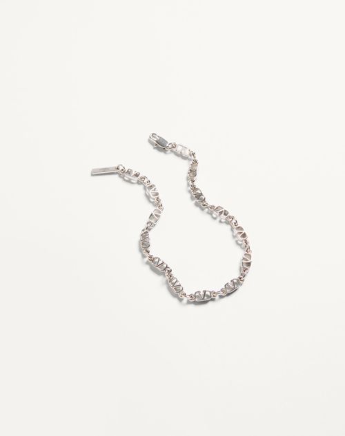 Valentino Garavani - Bracelet Vlogo Signature En Métal - Palladium - Homme - Bijoux Et Montres