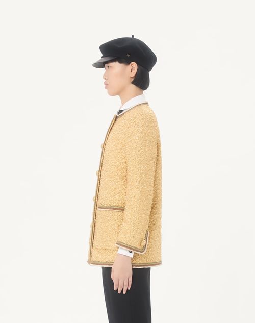Valentino - Jacquard Cloque Caban - Gold - Woman - Jackets And Blazers