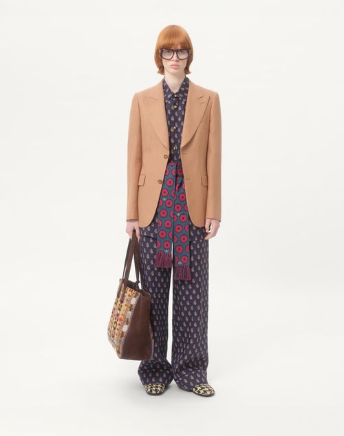 Valentino - Lightweight Linen Shirt With Voyage Imaginaire Print - Navy/cream/red - Man - Shirts