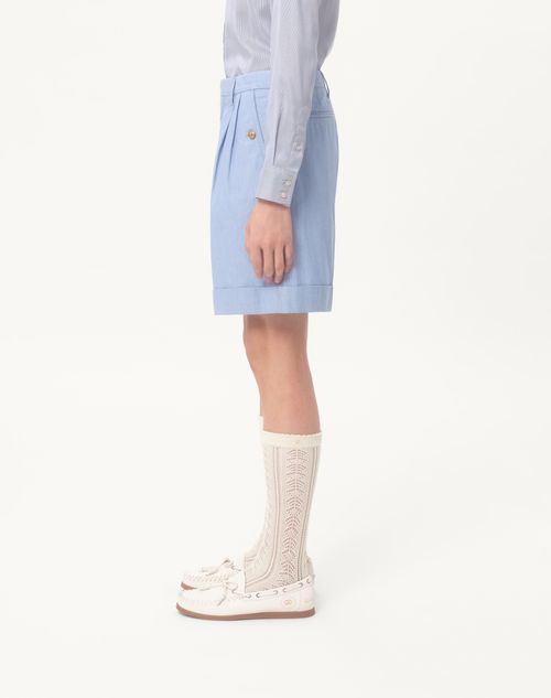 Valentino - Cuffed Denim Bermuda Shorts - Denim - Man - Denim