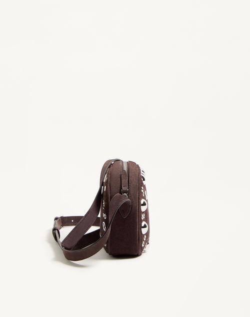 Valentino Garavani - Valentino Garavani Nellcôte Suede Shoulder Bag - Brown - Man - Shoulder Bags