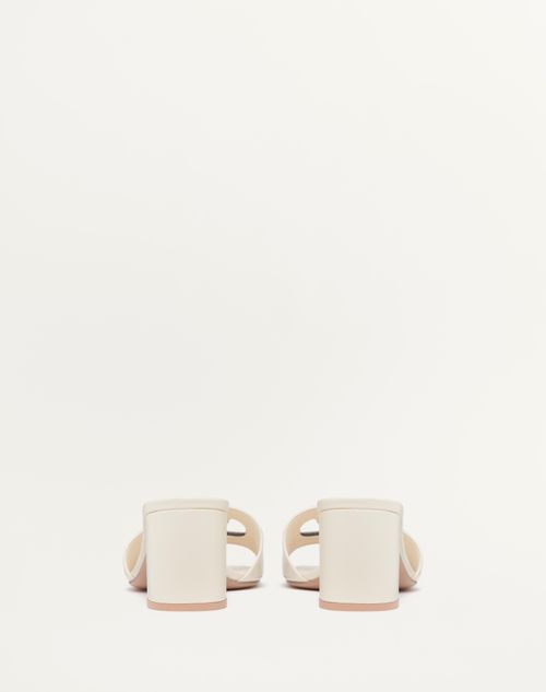 Valentino Garavani - Vlogo Cut-out Slide Sandal In Calfskin 60mm - Ivory - Woman - Sandals