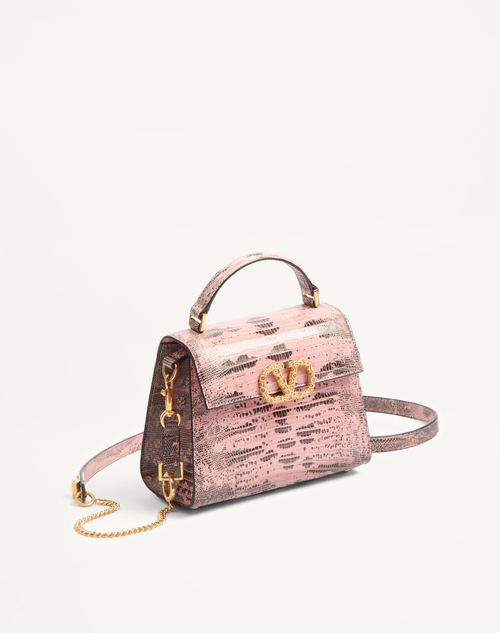 Valentino Garavani - Valentino Garavani Vsling Mini Handbag In Tejus With Jewel Logo - Peach Rose/vintage Rose - Woman - Top Handle Bags