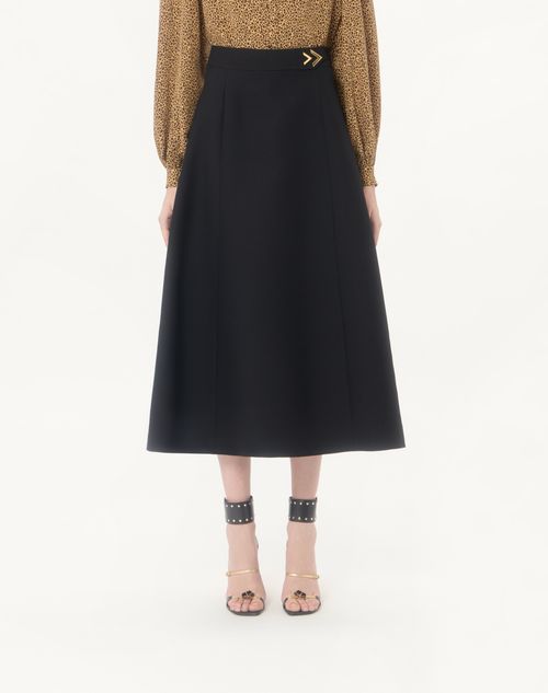Valentino - Crepe Couture Midirock - Schwarz - Frau - Röcke