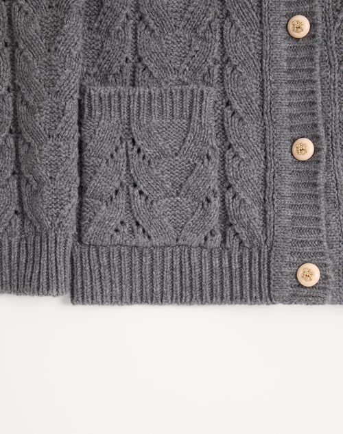 Valentino - Valentino Wool And Cashmere Cardigan - Grey - Woman - Knitwear