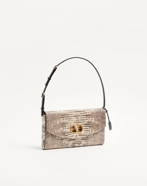 Valentino Garavani - Valentino Garavani Devain Small Shoulder Bag In Tejus - Gray/black - Woman - Shoulder Bags