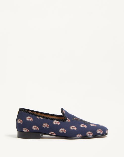 Valentino Garavani Les Alcôvettes Loafer In Voyage Imaginaire Canvas Fabric