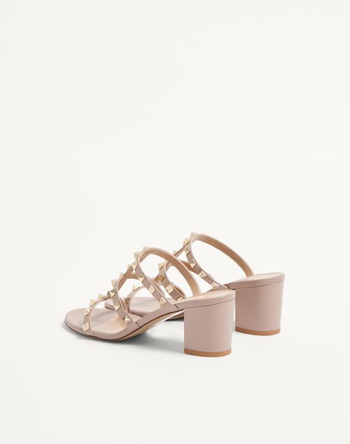 Valentino Garavani - Rockstud Calfskin Leather Slide Sandal 60 Mm - Poudre - Woman - Sandals