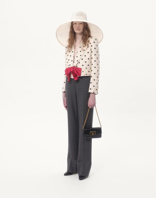Valentino - Shantung Jacket With Plusdepois Print - Birch/black - Woman - Jackets And Blazers