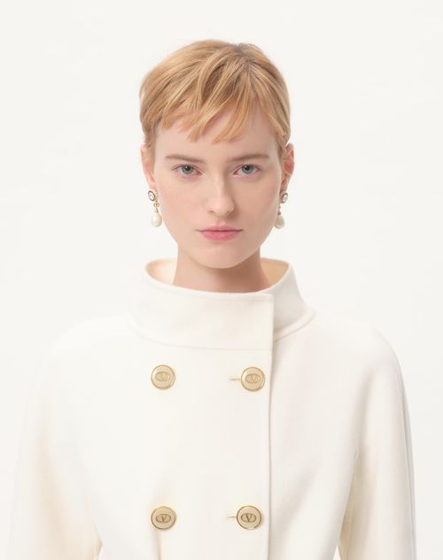 Valentino - Compact Drap Coat - Ivory - Woman - Coats And Outerwear