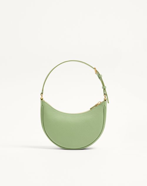 Valentino Garavani - Mini Borsa Hobo Vlogo Signature In Vitello Granato - Menta - Donna - Borse A Spalla