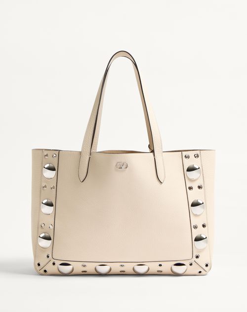 Valentino Nellcôte Shopping Bag In Light Ivory