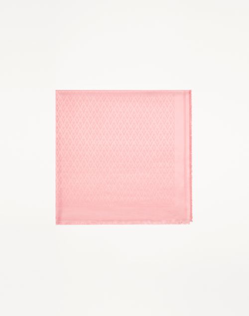 Valentino Garavani - Toute La V Wool And Silk Shawl - Pink - Woman - Soft Accessories