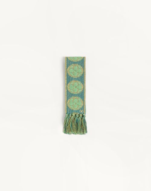 Valentino Garavani - Antibes Scarf In Cotton And Metallic Fiber - Gold Lurex/blue/aquamarine - Woman - Soft Accessories